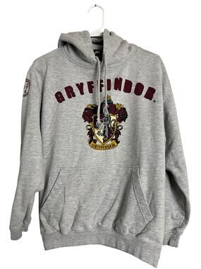 Harry Potter Gryffindor Grunge Sweatshirt Fleece Pullover Hoodie Distressed Med